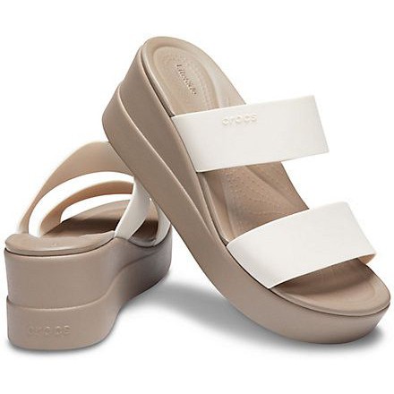 Dép Nhựa Nữ 2 Quai Ngang, Đế Xuồng Cao 7 cm, Đi Mưa, Chống Trơn Trượt Brooklyn