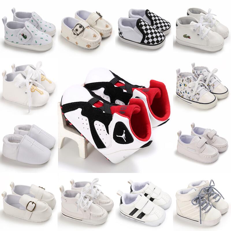 Giày Thể Thao Đế Mềm Màu Trắng Thời Trang Cho Bé Trai Tập Đi Walker