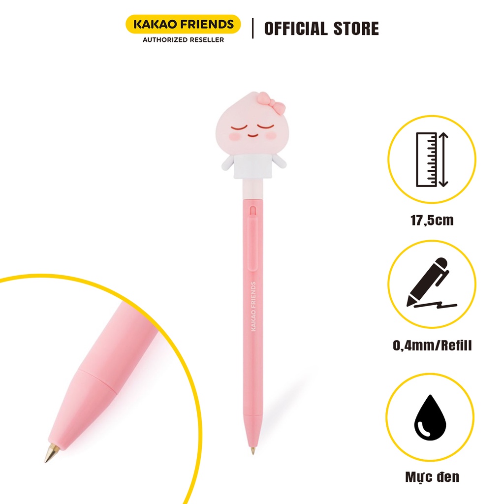 Bút bi Up and Down Moving Kakao Friends Apeach mực đen ngòi 0.4mm viết nét đều trơn tru F11504
