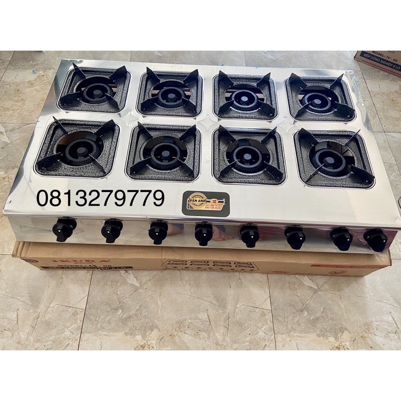 Bếp Mỳ Cay 8 lò 8 cửa - Bếp bánh xèo 8 lò - bếp 8 lò inox