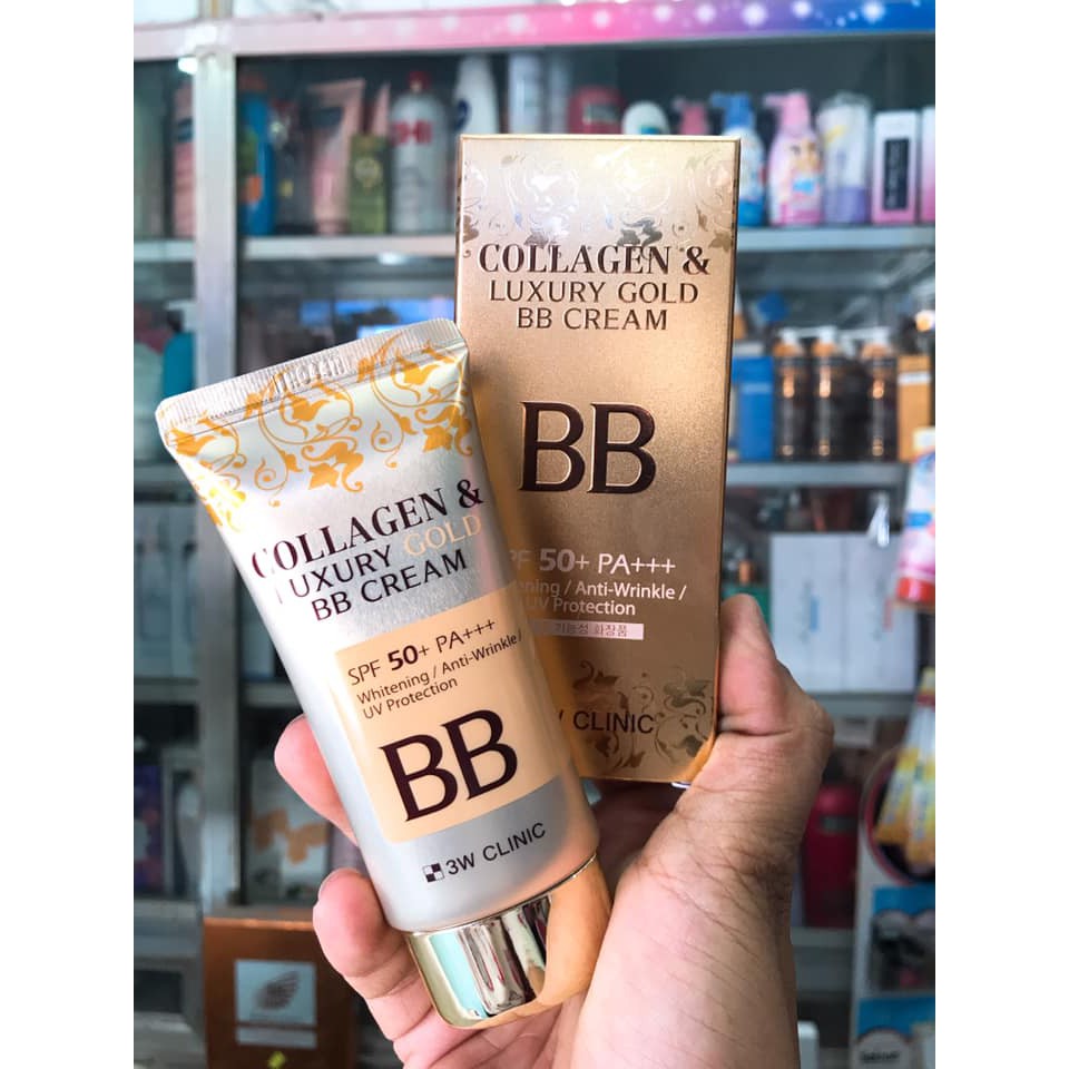 Kem Nền Trang Điểm Collagen & Luxury Gold BB Cream SPF50 PA+++ 3W Clinic 50ml