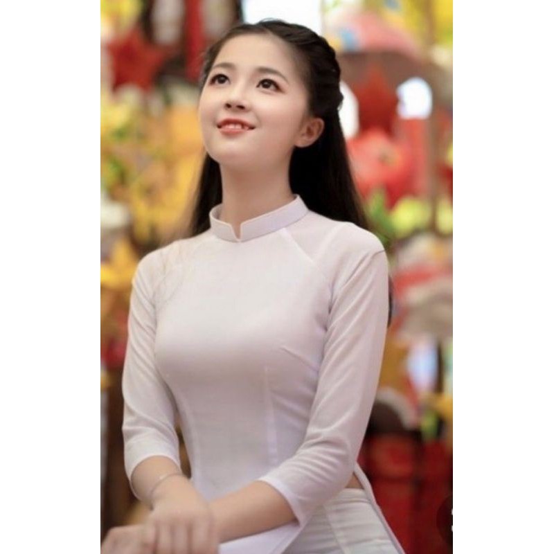 Áo Dài Trắng Học Sinh Lụa Nhật- Áo Dài Truyền Thống-Đồng Phục Học Sinh Việt Nam