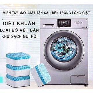 [Hộp 12 Viên] Viên Tẩy Vệ Sinh Lồng Máy GiặtI Diệt khuẩn và Tẩy chất cặn Lồng máy giặt hiệu quả