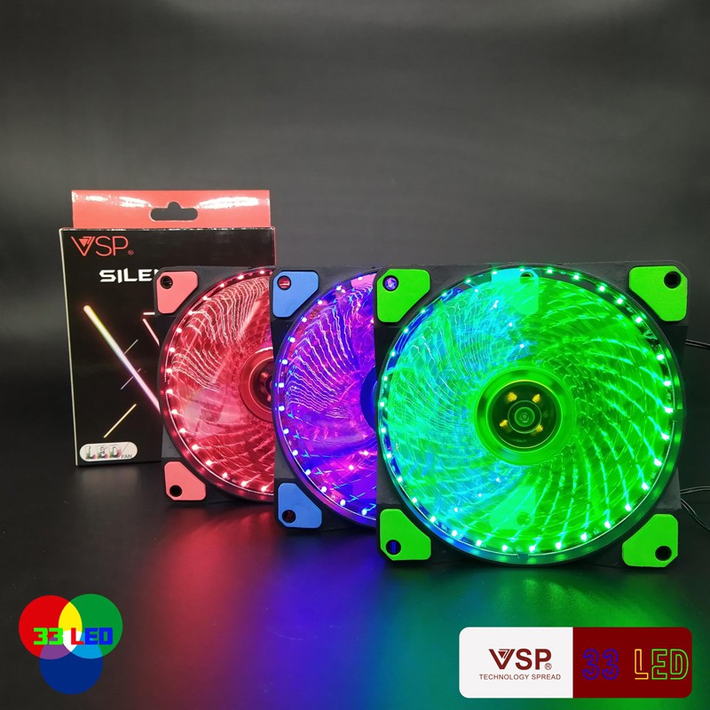 Fan case VSP đèn LED RGB làm đẹp làm mát vỏ thùng máy nhiều mã V201 V202 V202B V208 V209