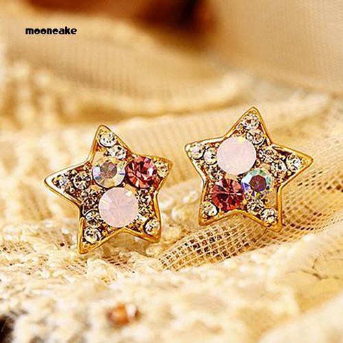 Khuyên tai hình ngôi sao đính đá thời trang thanh lịch dành cho nữ