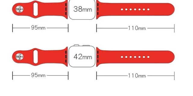 Dây đeo silicon thay thế cho đồng hồ Apple Watch series 1/2/3/4/5/6/7/SE size 38mm-40mm-42mm-44mm nhiều màu tuỳ chọn