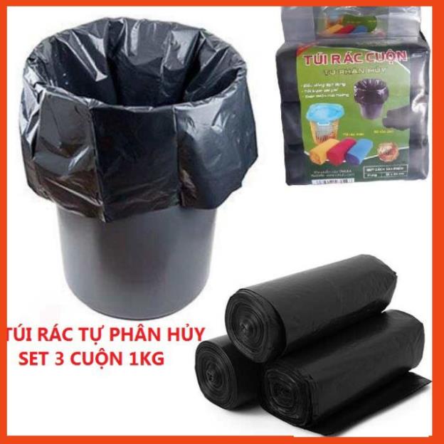 Túi Rác Tự Phân Hủy - Bao Rác Đen Kích Thước Lớn 55*65 cm