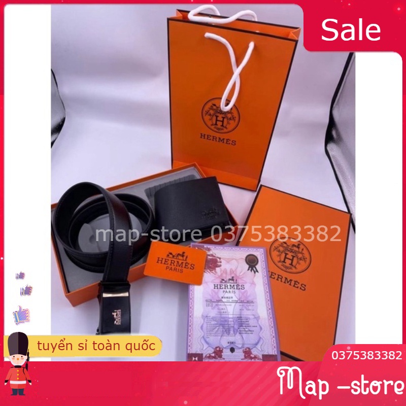 Sét bộ dây lưng +ví da fullbox,thẻ,túi cho nam sang trọng -MAP store tuyển sỉ toàn quốc