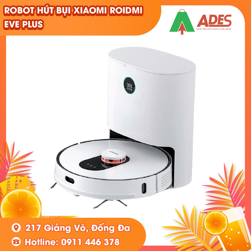 Robot hút bụi Xiaomi Roidmi Eve Plus - Hộp đựng bụi tự động đổ rác kết hợp sạc thông minh - Bảo Hành Chính Hãng