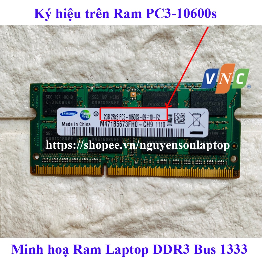 Ram laptop DDR3 2GB 4G Bus 1066/1333/1600 MHz PC3 | Hàng bóc máy chính hãng