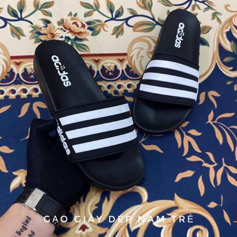 Dép nam adidas nam quai ngang đế cao su chữ hàng 11 . dép thể thao kèm hôp