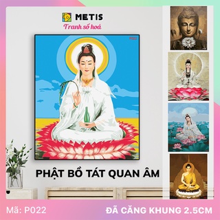 Tranh Tô Màu Theo Số Tranh Số Hoá Phật Quan Âm Có Khung METIS - Sẵn Hàng