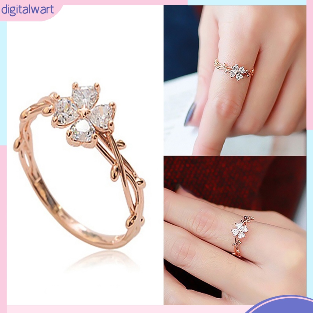 Nhẫn đeo tay kim loại đính đá màu thanh lịch cho nữ