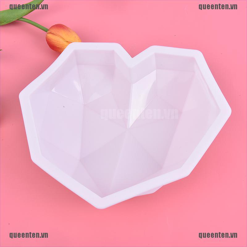 3D Heart Shape Diamond Love Chocolate Moulds Candy Mold For Wedding Baking QUVN