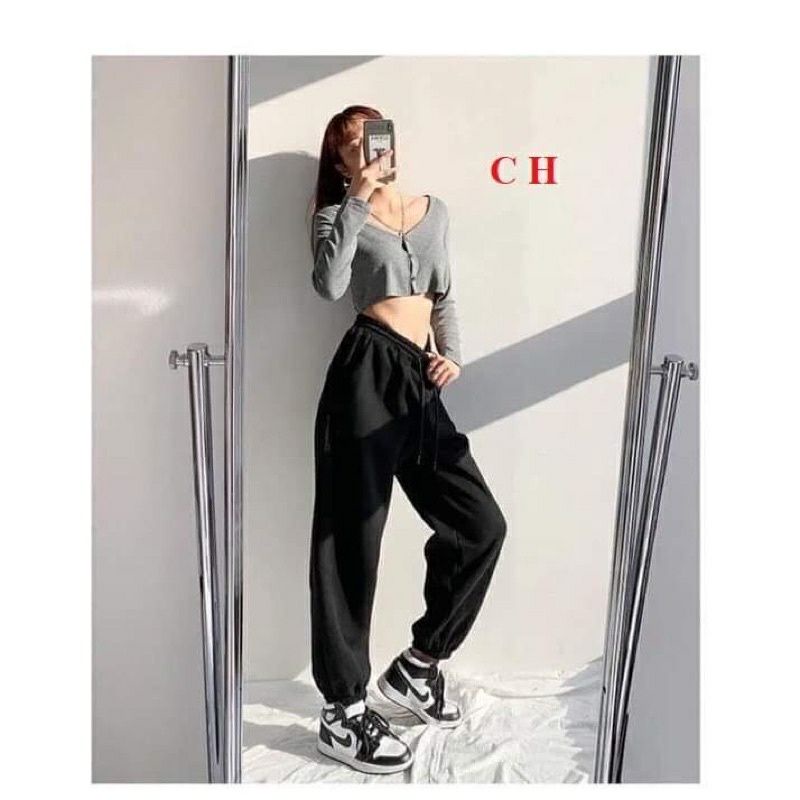 QUẦN BOM CHUN GẤU CHẤT LEN TĂM 3 MÀU ĐEN TRẮNG XÁM CHẤT LEN TĂM, ẤM ÁP, PHONG CÁCH