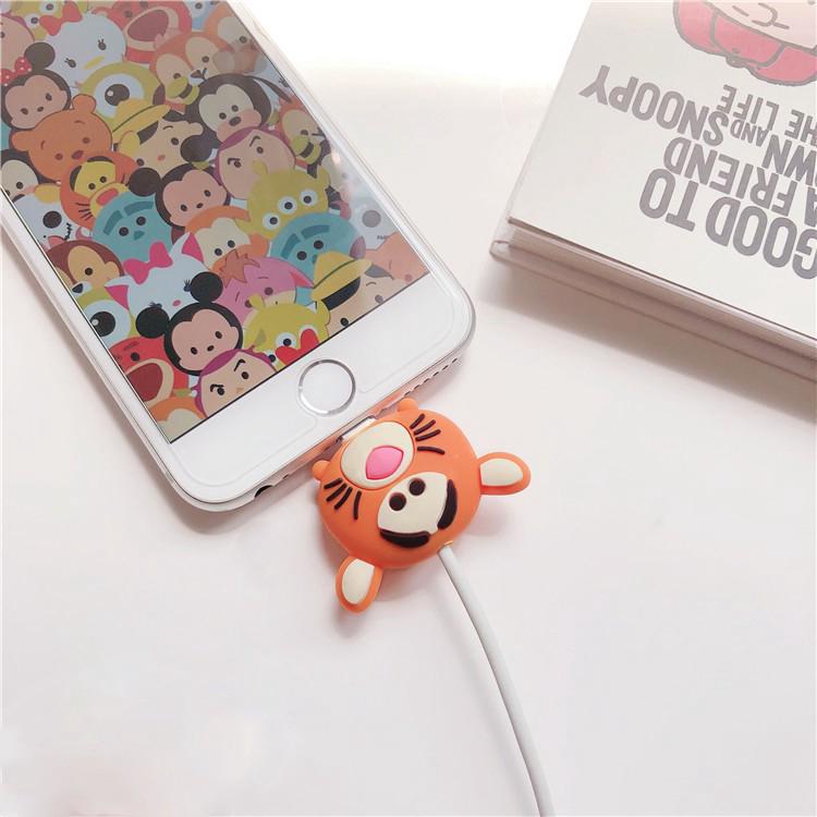 CABLE BITE Cartoon Stich Hellokitty Anti-Break Data Cable Protection Sleeve Superman