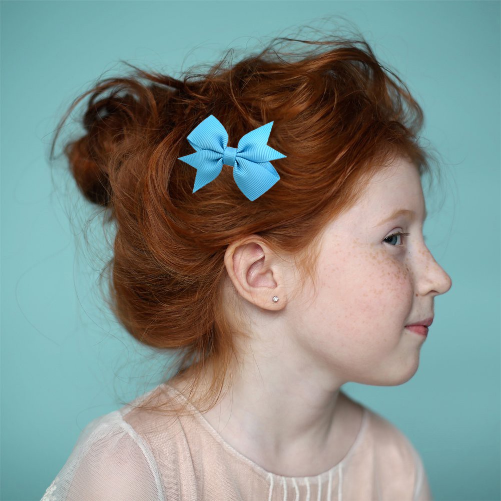 KIDSBOWS Kẹp tóc nơ bằng ruy băng sọc thiết kế dễ thương