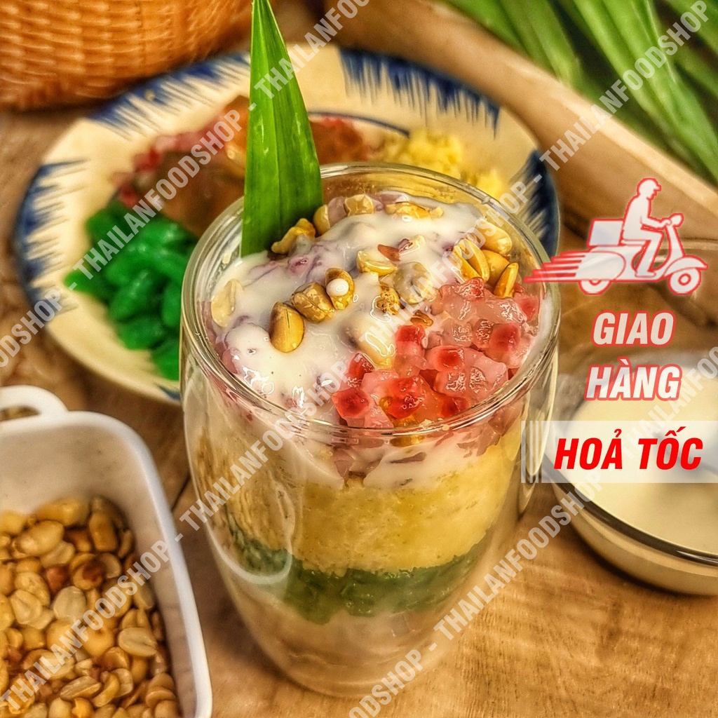 Set Chè Sương Sa Hạt Lựu Bánh Lọt Cốt Dừa Đầy Đủ Nguyên Liệu  (Nấu 8-12 Chén) - Set Tự Nấu