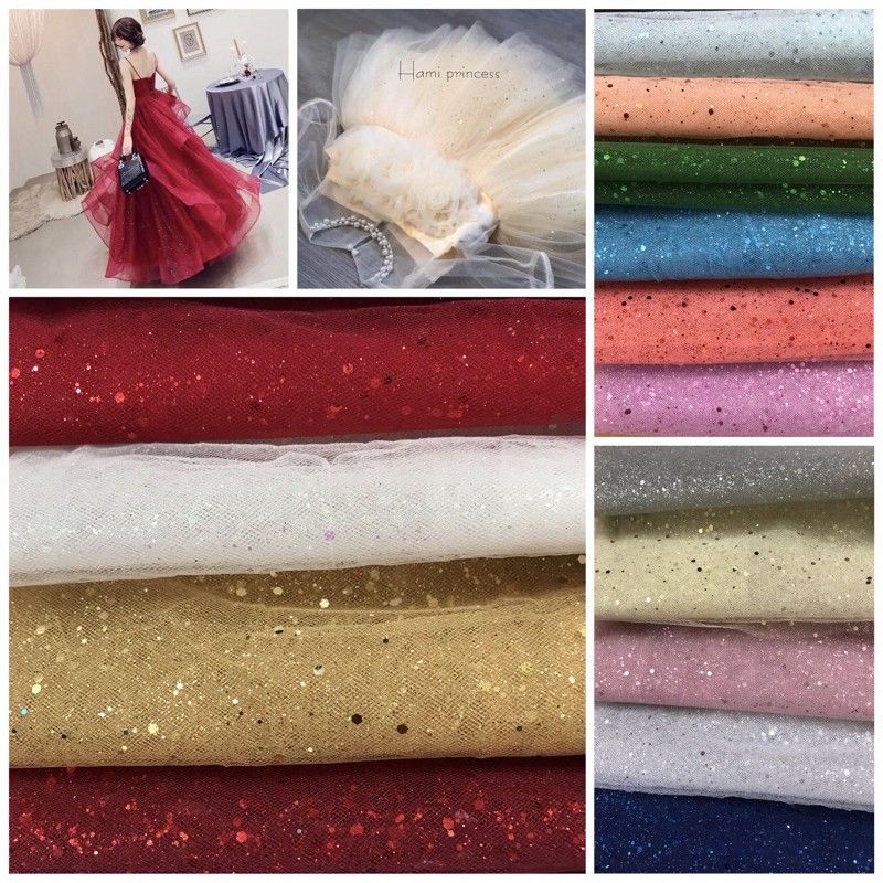 Lưới kim tuyến may váy, làm phông chụp ảnh, làm đồ handmade
