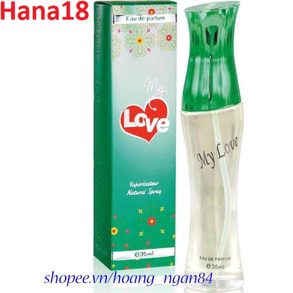 Nước Hoa Nữ 35ml My Love Hộp Màu Xanh Lá Chính Hãng.