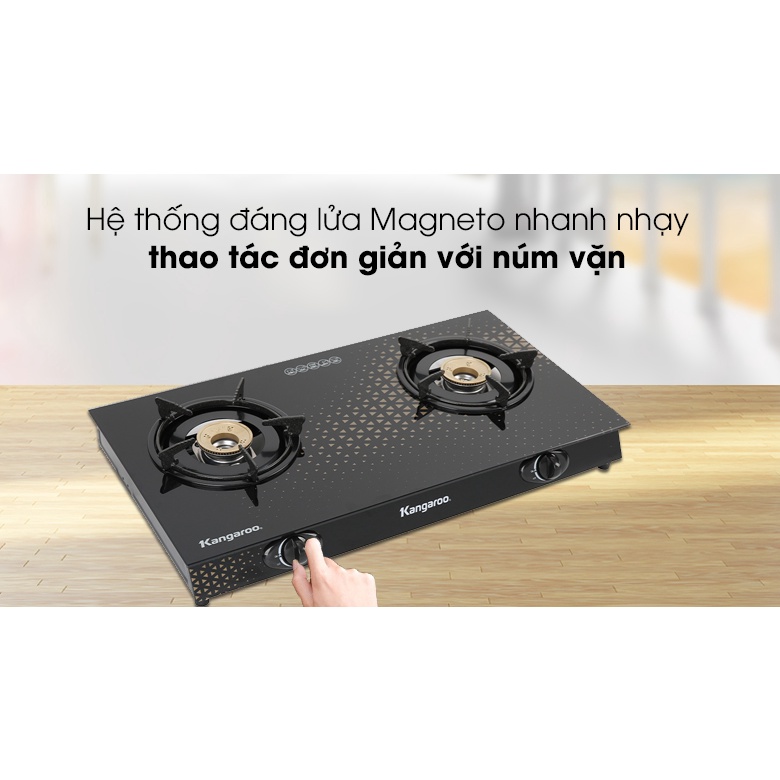 Bếp ga đôi Kangaroo KG8G1C Chính hãng 100%+Tặng dây gas-bếp bền tốt tiết kiệm gas