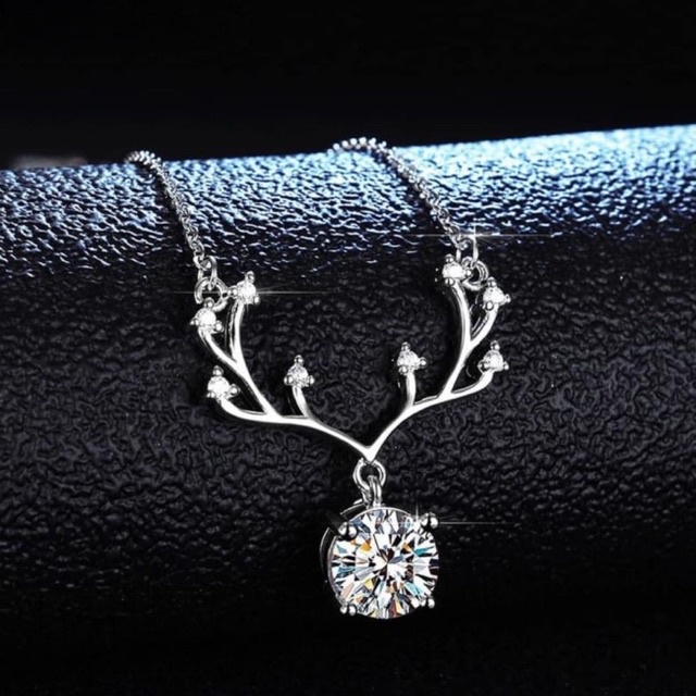 Dây chuyền mặt hình mặt tuần lộc đón noel siêu cấp lung linh Mainomi Shop Bạc Xinh