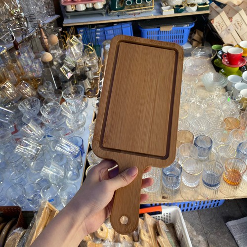 Khay gỗ decor có tay cầm - Khay gỗ trang trí chữ nhật