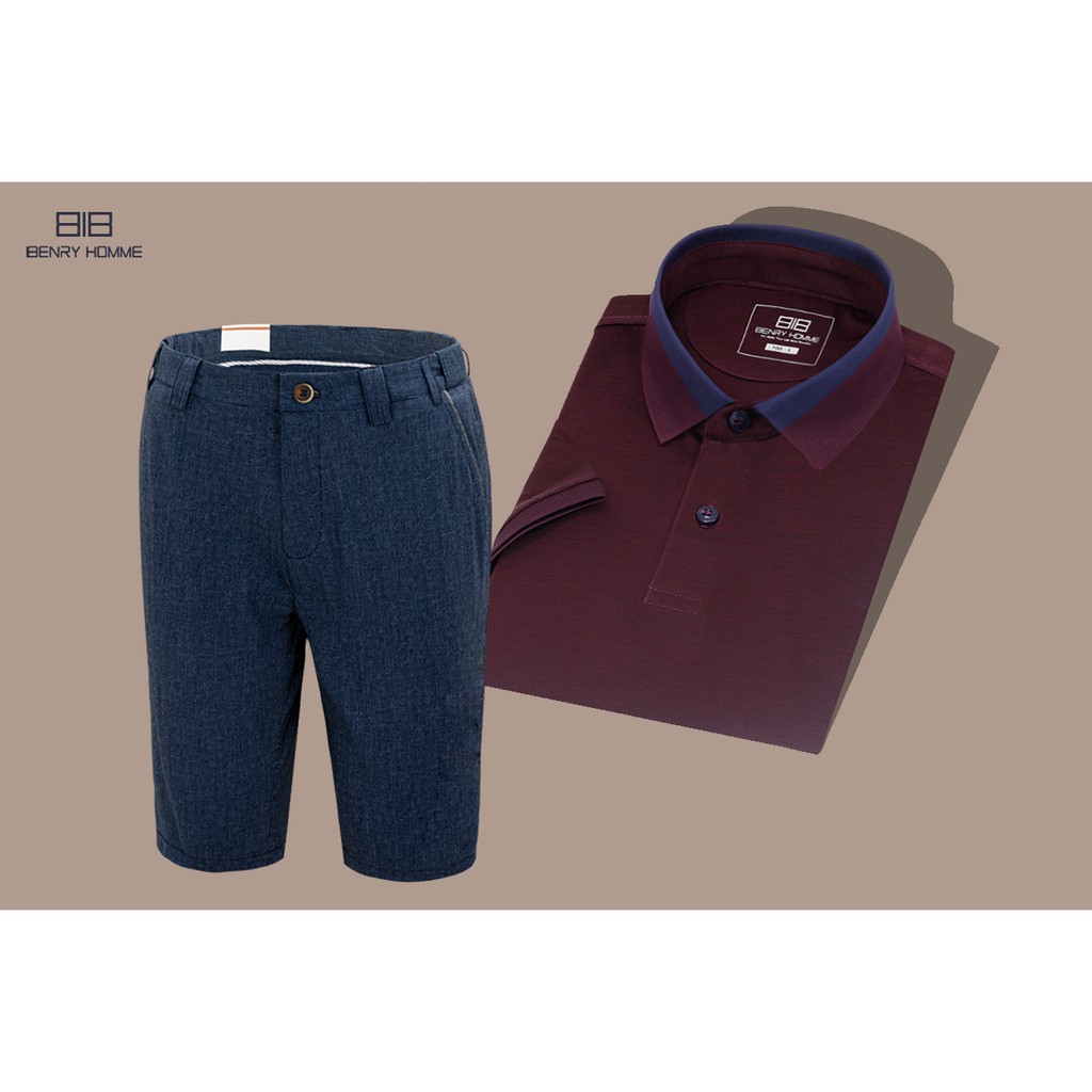 Áo Polo nam cổ bẻ Benry, áo chính hãng hàn quốc,chuẩn form, sang trọng - thanh lịch mã áo 2821RED - BENRY HOMME