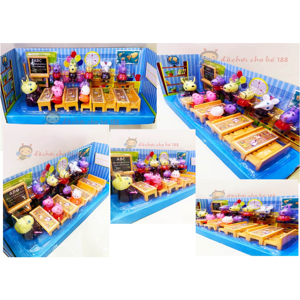 Đồ chơi gia đình heo hồng peppaa  bác sĩ nha khoa heo hồng, lớp học peppaa, đất nặn,lâu đài heo peppaaa