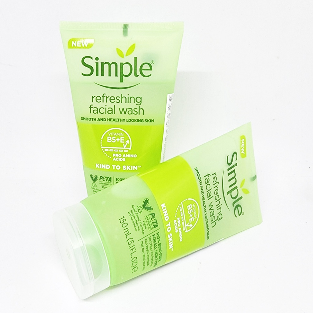 Sữa rửa mặt Simple giúp da sạch thoáng & không chứa xà phòng 150ml