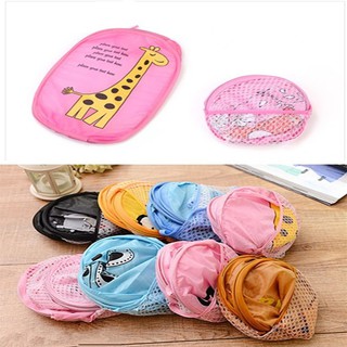 Foldable mesh clothes washing laundry basket bag bin hamper storage home