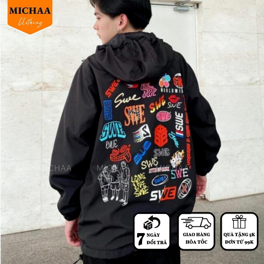 Áo Khoác Dù SWE LOGO Nam Nữ Ulzzang Unisex Kiểu Form Rộng 2 Lớp Jacket - MICHAA
