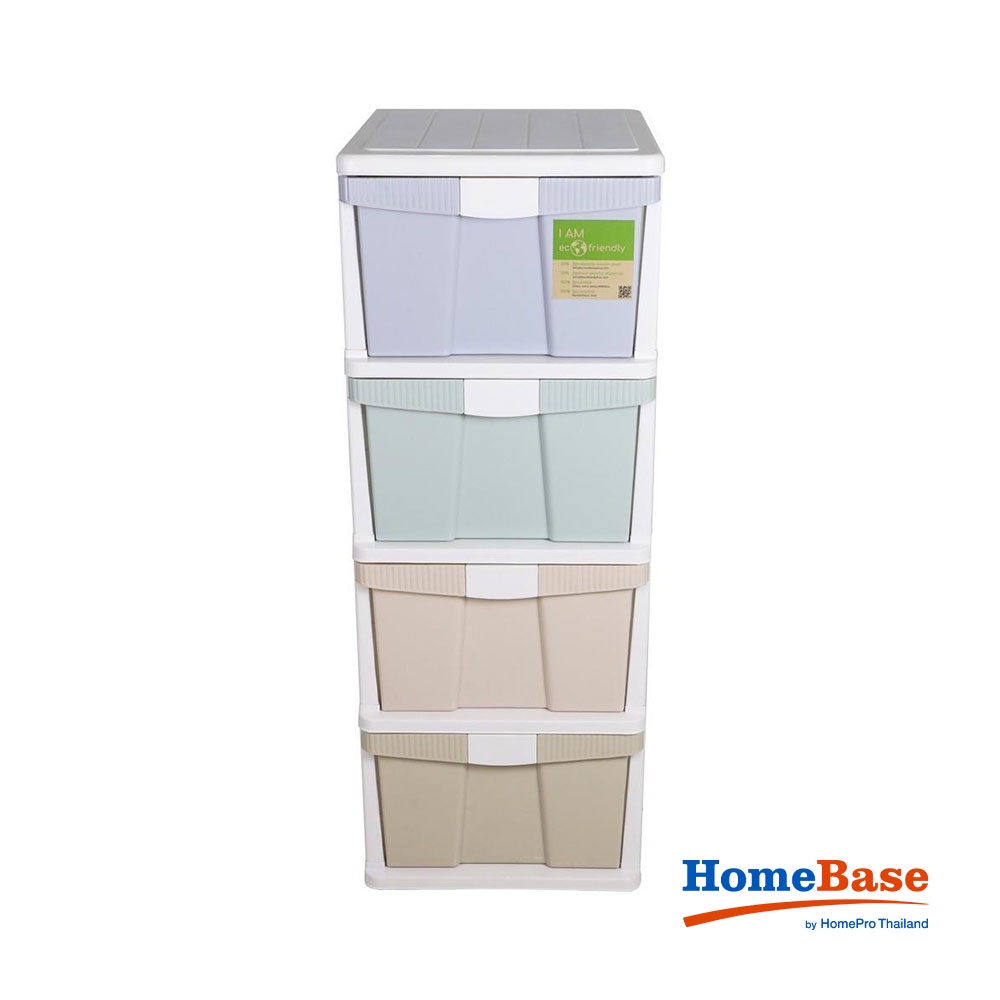 HomeBase STACKO Tủ nhựa 4 tầng Thái Lan W40xH104xD50cm màu Pastel