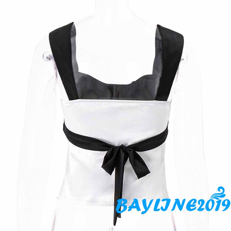 Áo Tank Top Cổ Thấp Cắt Thấp Màu Sắc Thời Trang Mùa Hè Xinh Xắn Cho Nữ