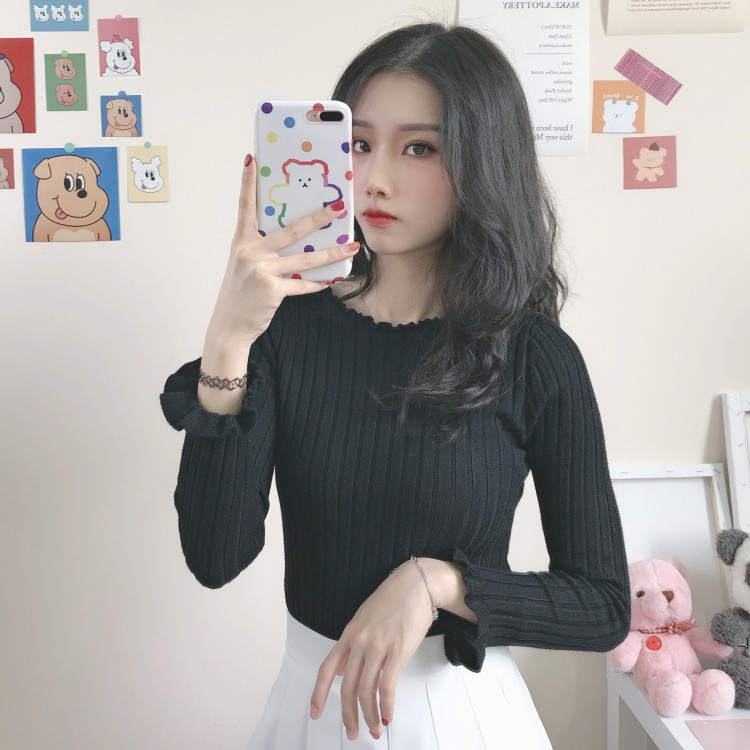 Áo Sweater dệt kim tay dài thiết kế trẻ trung cho nữ | BigBuy360 - bigbuy360.vn
