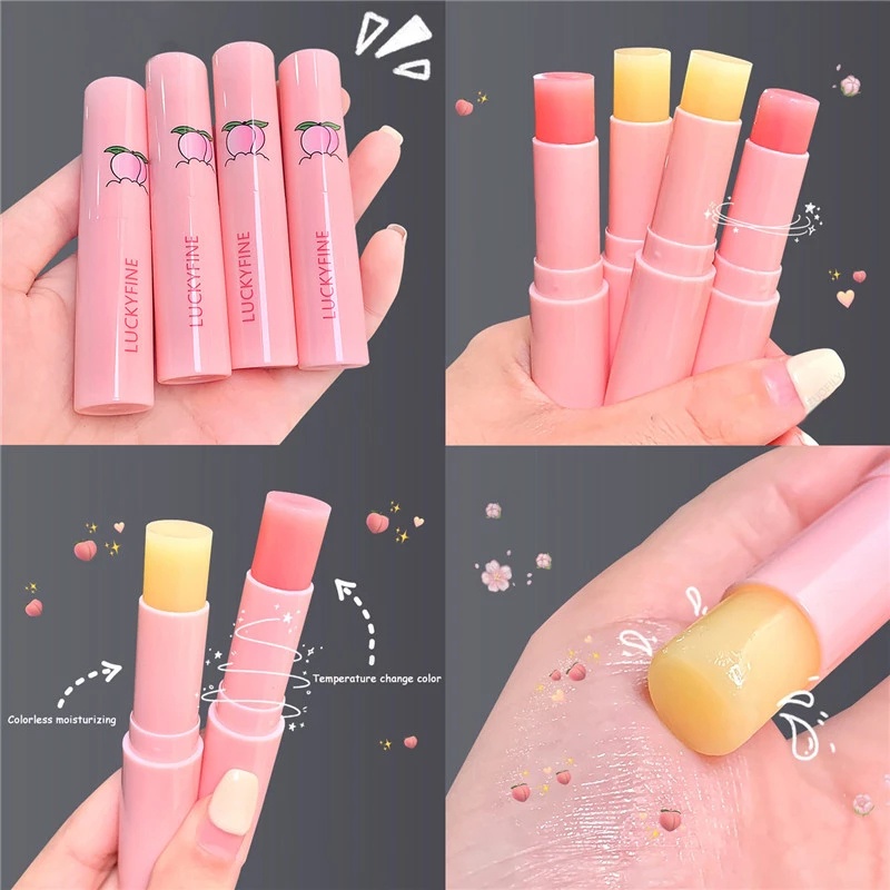 1 Son Dưỡng Môi Tinh Chất Đào Tự Nhiên Lâu Trôi Dưỡng Ẩm Thay Đổi Màu Sắc Theo Nhiệt Độ