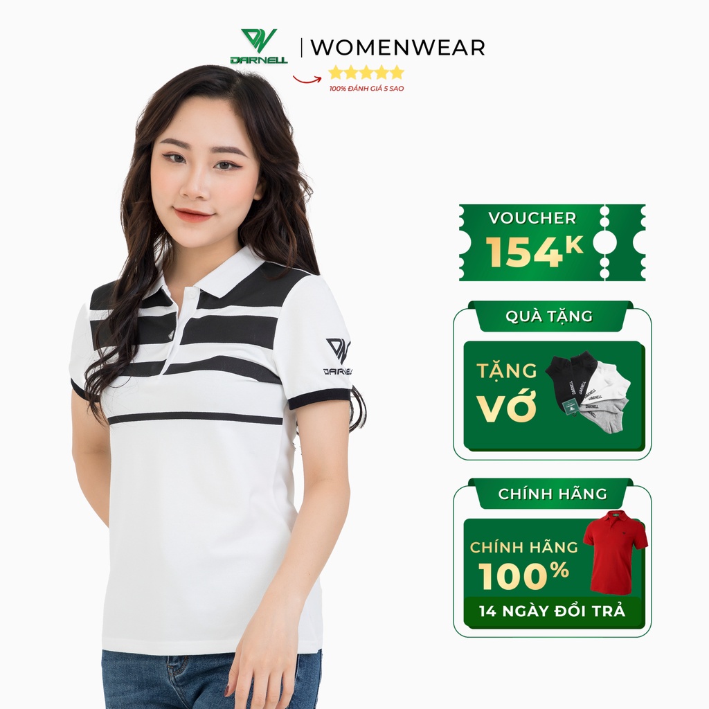 Áo thun polo nữ DARNELL, áo thun có cổ ngắn tay chất cotton thông thoáng bền đẹp DN2200