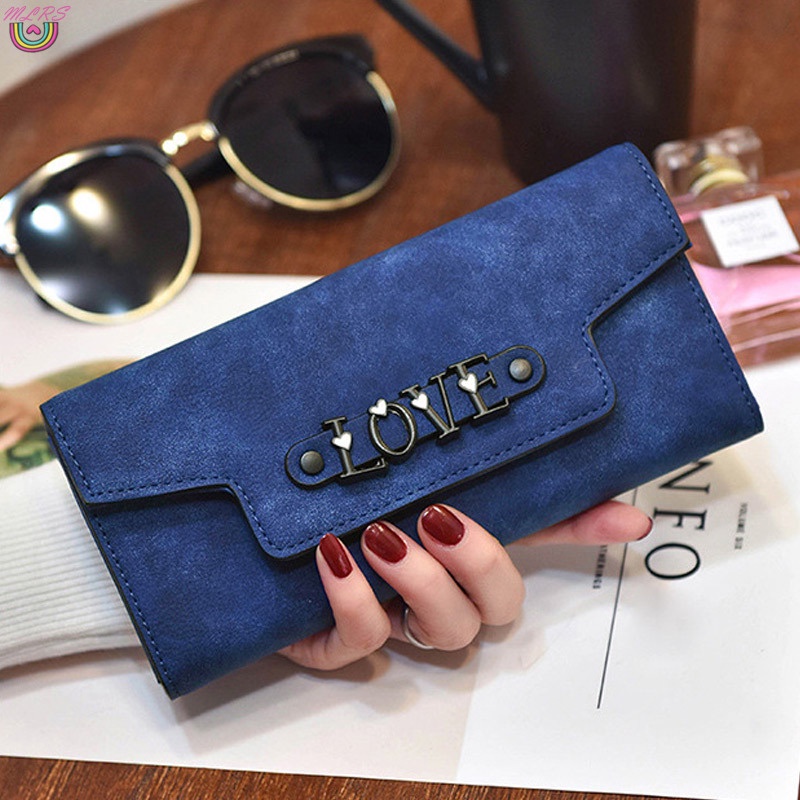 MS 1 Pcs Women Wallet Purse Long Design PU Leather Love Fashion Durable for Money Cards