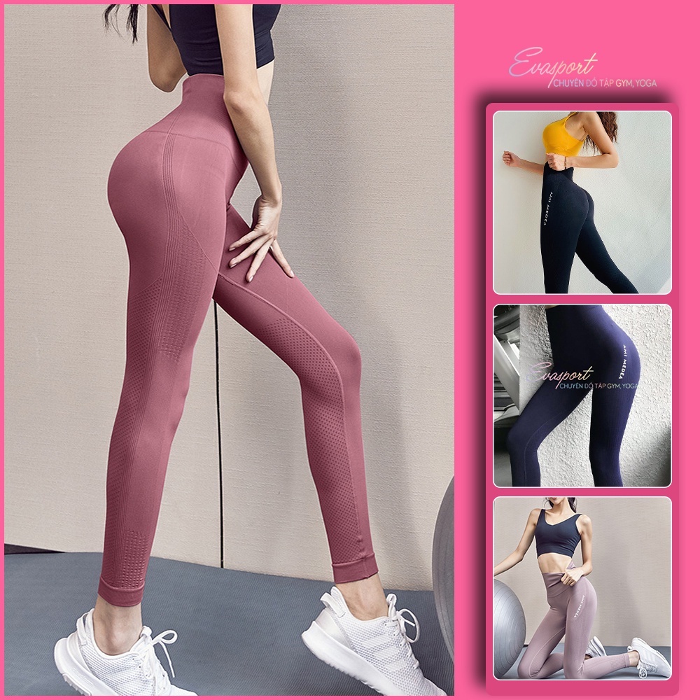 Quần tập legging cạp cao AMI MEDEA siêu nâng mông tập gym, yoga, chạy bộ, co dãn 4 chiều, siêu thoáng mát Evasport