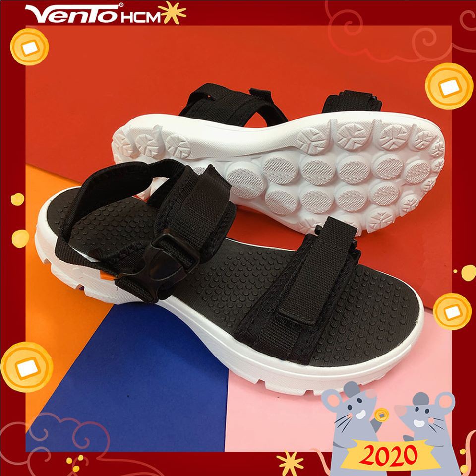 Giày Sandal Vento Nữ - W1 H07007 - công nghệ IP - quai dán- màu Đen