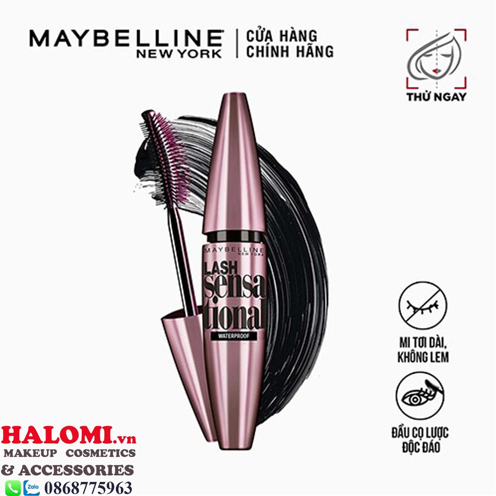 Mascara Maybelline Lash Sensational Dài &amp; Tơi Mi New York Không Lem Không Trôi 10ml
