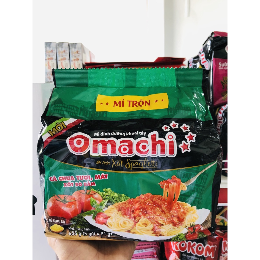 Mì trộn Omachi xốt Spaghetti gói 91g date luôn mới