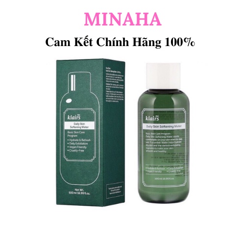 Nước Hoa Hồng Dịu Da Klairs Daily Skin Softening Water 500ml [Hộp Xanh]