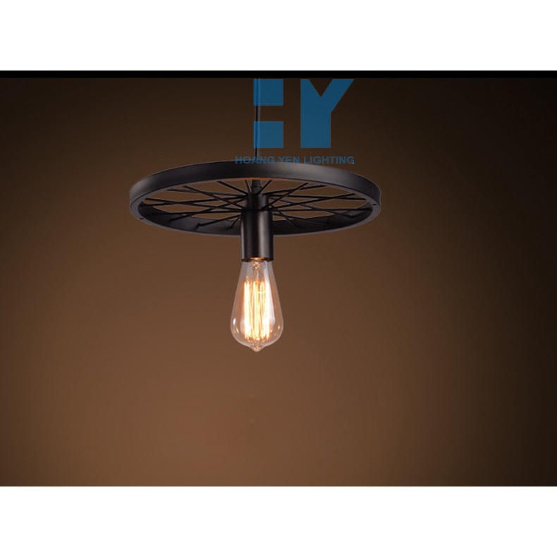 Đèn thả: Mẫu đèn thả hình bánh xe 1 bánh