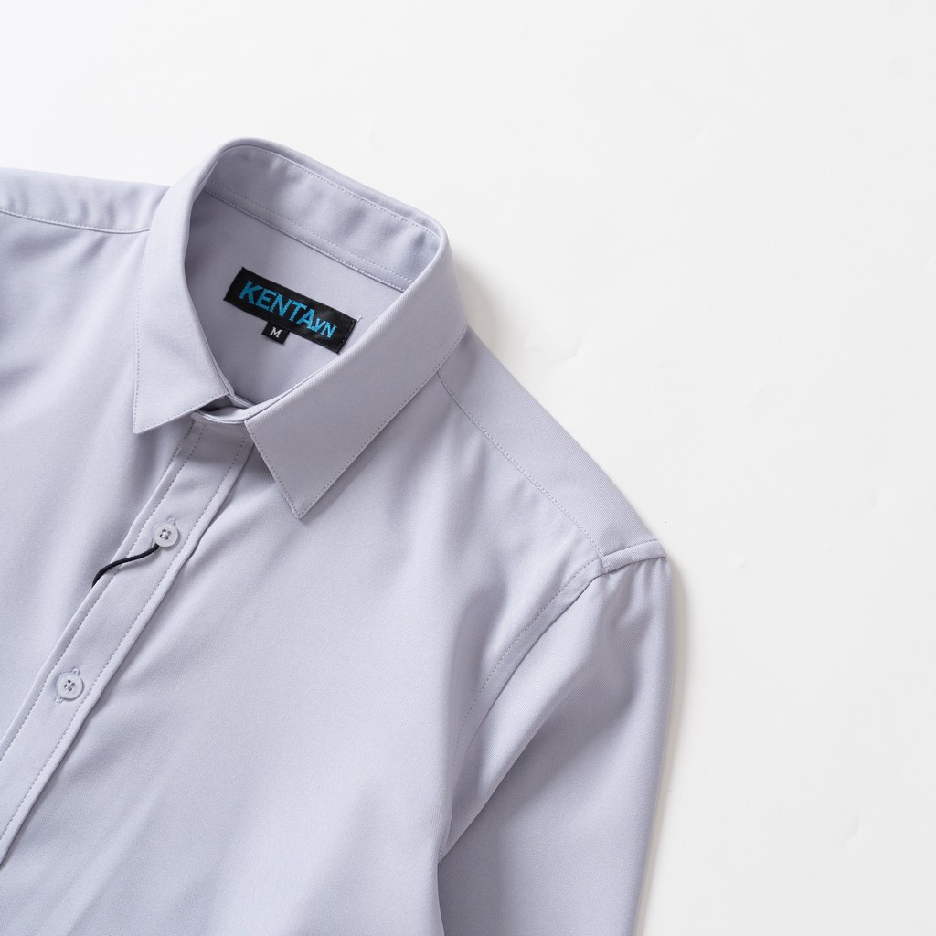 Áo Sơ Mi Nam Tay Dài Kenta Xám SMD0083