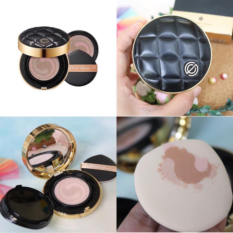 Phấn Nước DPC Pink Aura Cushion Dia Limited Edition mẫu vỏ da đen kèm lõi | BigBuy360 - bigbuy360.vn