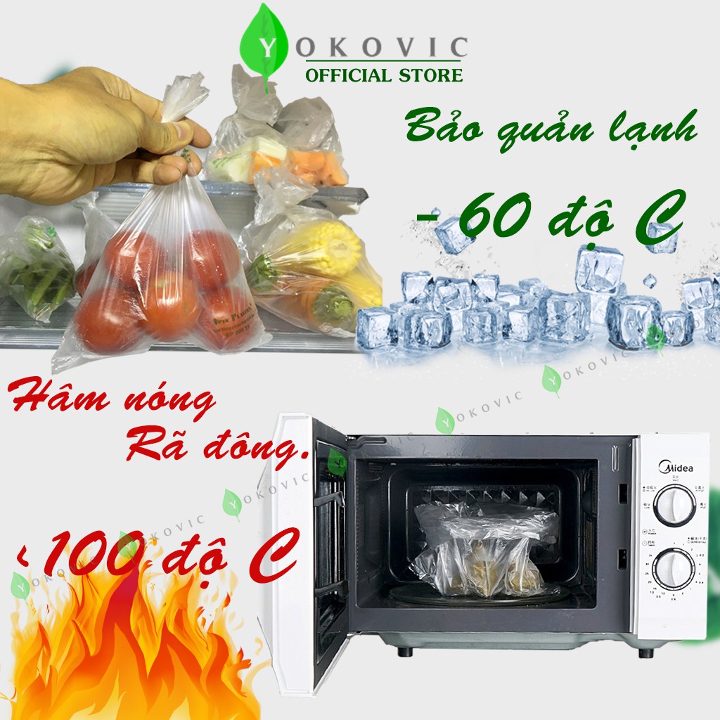 Cuộn túi đựng thực phẩm THÔNG MINH tự hủy (Combo 6 cuộn, 100 túi/ cuộn)  Eco Green Tặng 01 hộp găng tay 100 đôi.