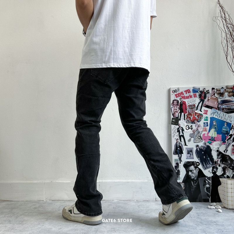 Quần Jean Nam DC, quần bò dáng suông form regular fit trơn streetstyle Hàn Quốc - GATE6 - D1028