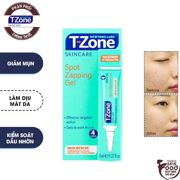 Gel Hỗ Trợ Giảm Mụn Chiết Xuất Tràm Trà Newtons Labs T-Zone Spot Zapping Gel 8ml