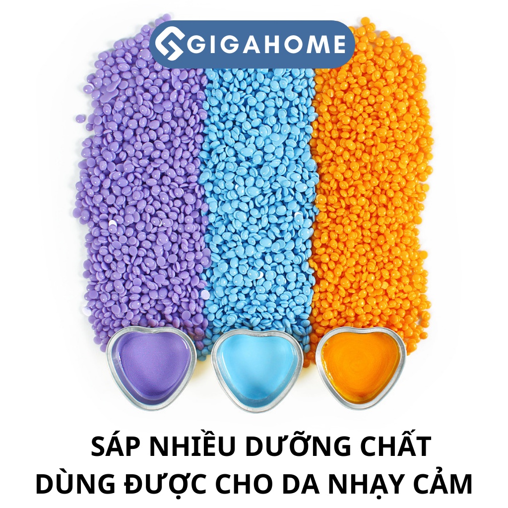 Sáp Wax Lông Sữa Dừa Màu Xanh GIGAHOME Siêu Bám Lông, Dành Cho Da Nhạy Cảm Tặng Kèm Que 1023